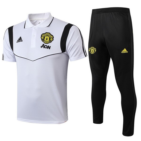 Polo Manchester United Conjunto Completo 2019/20 Blanco Negro